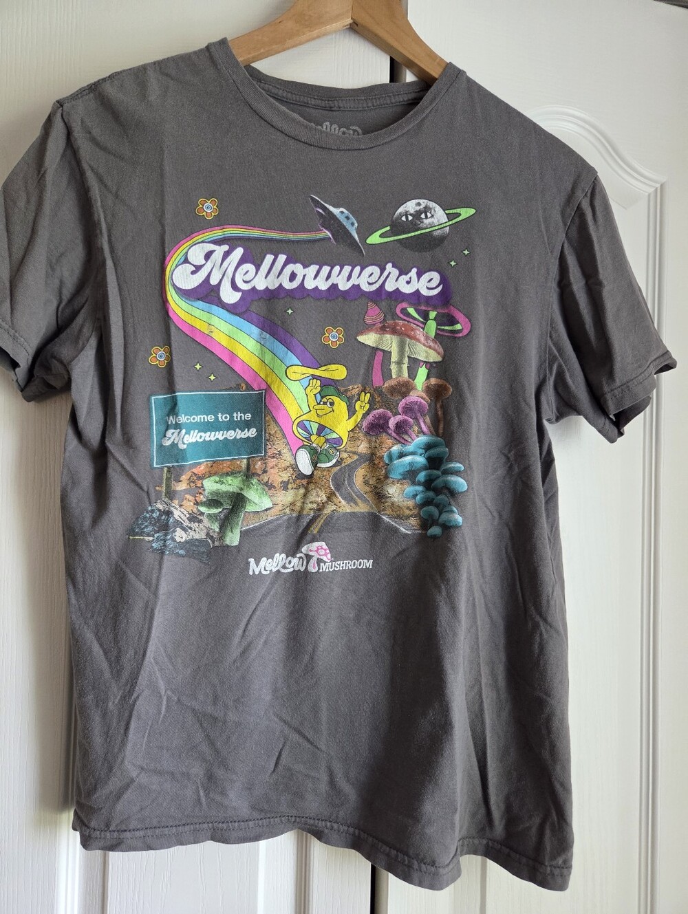 Ladies "Mellowverse" Graphic T-Shirt - Gray